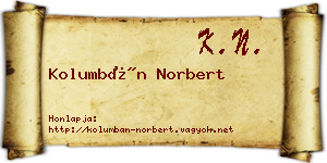 Kolumbán Norbert névjegykártya