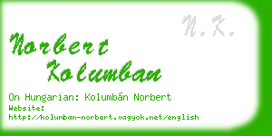 norbert kolumban business card
